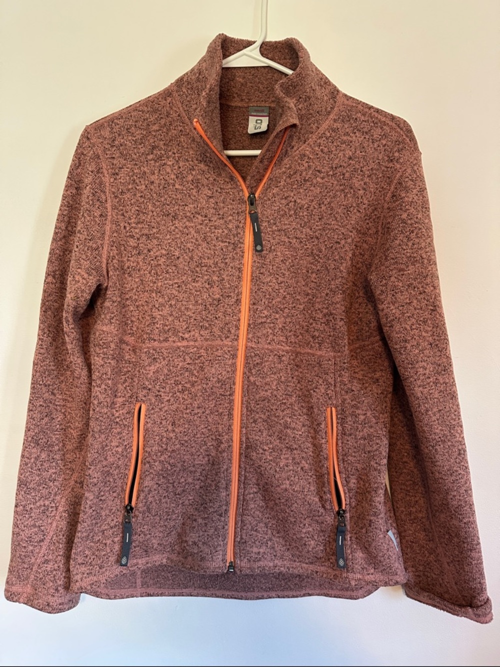 Stio Heathered Rose Utility Fleece Jacket with Orange Trim